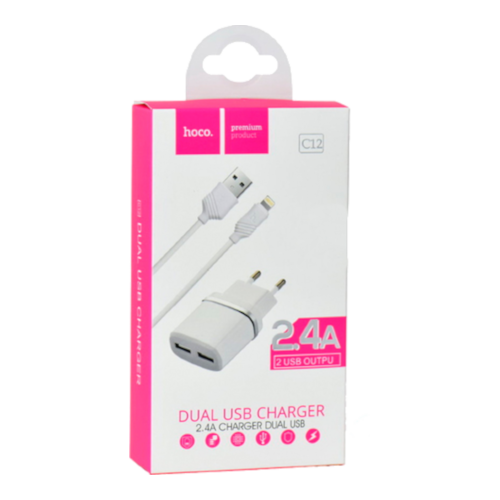 Caricatore 2 USB 2.4A + Cavo MicroUSB