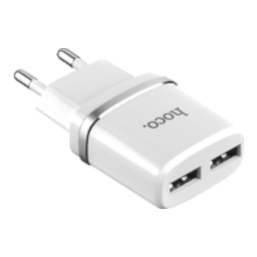 Caricabatteria 2.4A 2xUSB WH