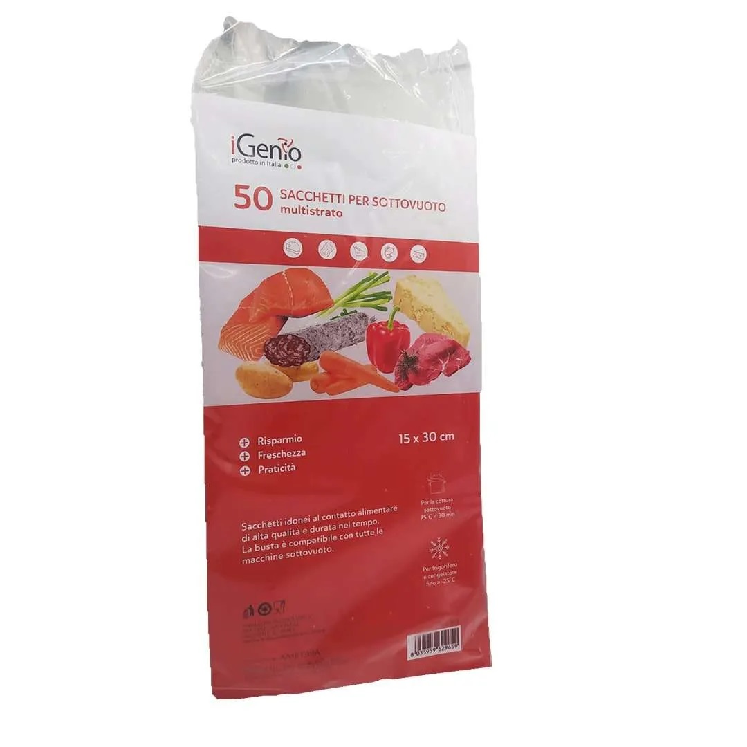 I-GENIO SACCHETTO PER SOTTOVUOTO 25X35 (50 PZ.)